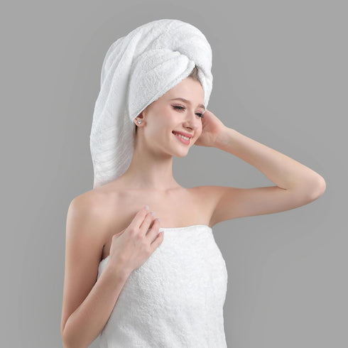 Aibaser 6 Pack 100% (24 48 Inches) Towels Bath Towel for Bathroom, Cotton x High Absorbency Quick Drying (White)