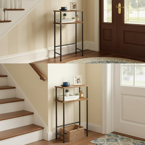 15.7" 2 BF40XG01 HOOBRO Narrow Console Table for Small Space, Entryway Table with Storage, Sofa Table with Shelves