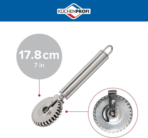 18/10 Kuechenprofi Ravioli Cutter, Stainless Steel Pastry and Pasta Cutting Wheel, Perfect for Cutting, Sealing