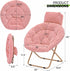 Magshion Saucer Chair with Removable Headrest, Folding Moon Chair for Adults, Oversized Comfy Reading Seat for Bedroom
