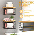 2 Pack Magnetic Shelf for Fridge Trash Bag Organizer, Stackable Garbage Bag Holder with Bamboo Lid, Magnetic Storage