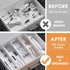 Bamboo Drawer Dividers Organizers, 4-Pack - Adjustable Drawer Divider for Kitchen, Clothes, Bathroom, Office, White