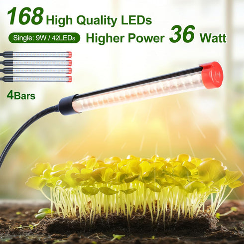 4Head 4/8/12/16/20H 36 Grow Light with Stand, Grow Lights for Indoor Tall Plants, Bonsai Tree, Timer, Watt Power Draw