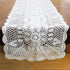 KEPSWET Sunflower Rectangle Handmade Crochet Lace Table Runner, 14x60 inch, Beige