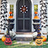 YEAHOME Halloween Decorations Outdoor - 2 Pack Metal Pumpkin Garden Stakes with Witch Hats