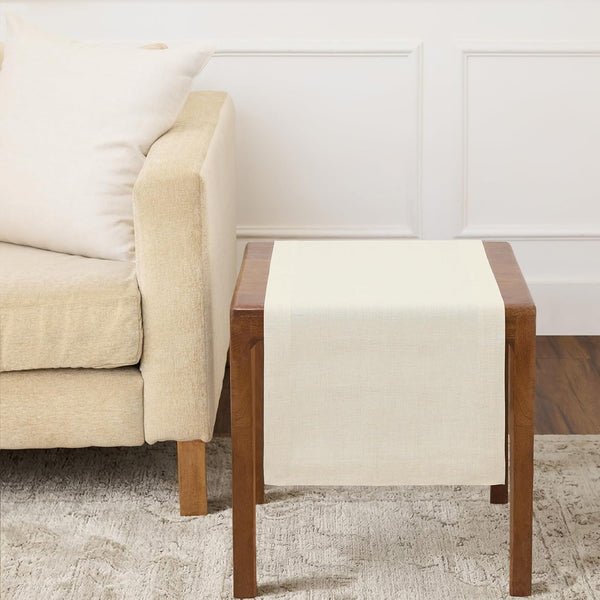 Solino Home Linen Ivory Table Runner 36 Inches - 100% Pure Linen