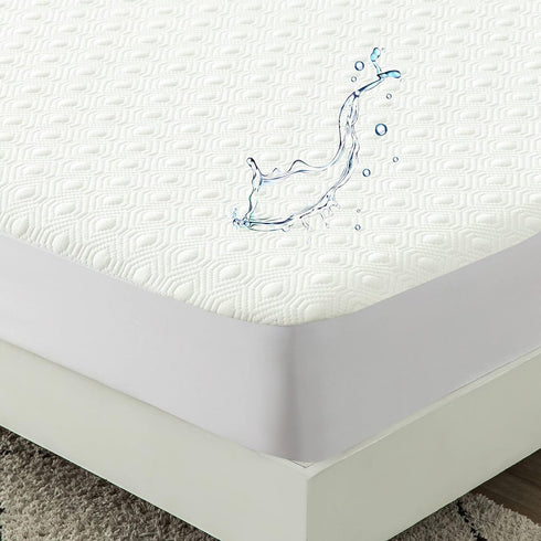 Cooling Bamboo Viscose Waterproof RV King Mattress Protector for 72 x 80 or 70x80 Narrow King Bed with Stretchy Skirt