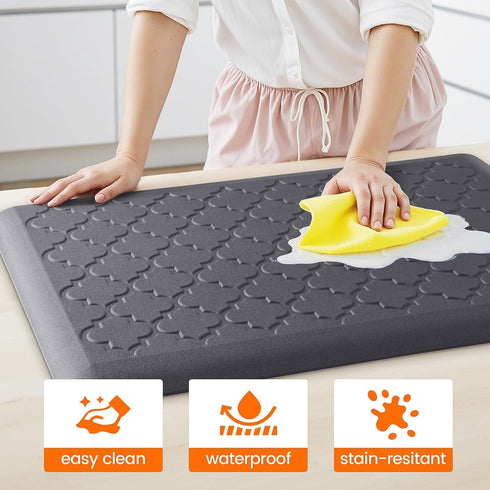 TranquilRelax 4/5 Inch 17.3"x 28" Thick Anti-Fatigue Kitchen Mat Water Resistant Non-Slip Kitchen Floor Mat Ergonomic