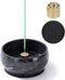 Incense Holder, Brass 9 Holes Incense Burner Ash Catcher for Home Decor, Yoga Spa Meditation (Natural Black Marble)
