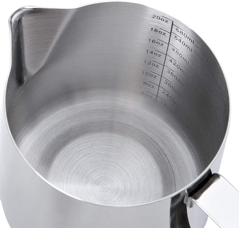 SIKEMAY Milk Frothing Pitcher Cup, 20oz/600ML Stainless Steel Steaming Jug for Coffee Latte Art, Barista Tools