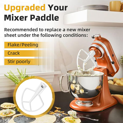 K5AB K5SS Coated Flat Beater Replacement for Kitchenaid 5 Qt Bowl Mixer, Paddle Attachment