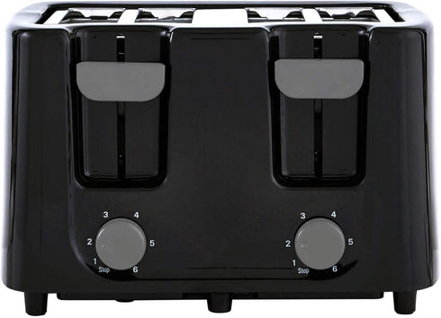 Continental Electric CE-TT029 4 Slice Toaster, Cool Touch, Black