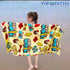 YIFONTIN Kids Beach Towel Cotton Soft Absorbent 25.5X51 inches for Bath Swimming, Coastal Tour
