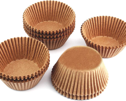 Eoonfirst Food-Grade Baking Cups, Standard Size Greaseproof Paper Cupcake Liners, 200 Pcs, Natural