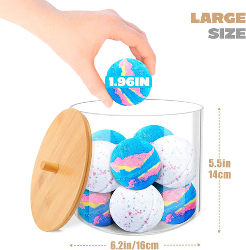 JYPS Large Capacity Laundry Pods Container with Bamboo Lid, Clear Acrylic Powder Detergent Containers for Pods, Scent