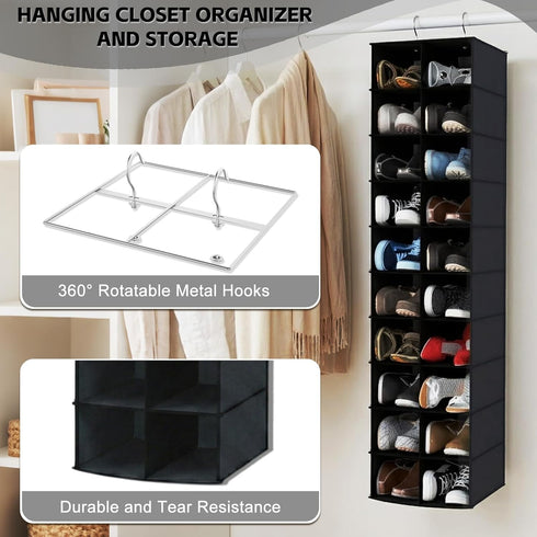 Closet, 20 Closet 12''W12''Dx 50''H coastal rose Hanging Shoe Organizer for Sections Hanging Organizers and Storage
