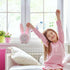 KDtech Kids Alarm Clock - Cute Pink Bunny Digital Alarm Clock with Night Light, 6 Ringtones, Touch Control &