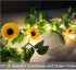 Fielegen 20 LED Artificial Sunflower Garland String Lights, 6.56ft Battery Powered Fairy Lights for Home Decor