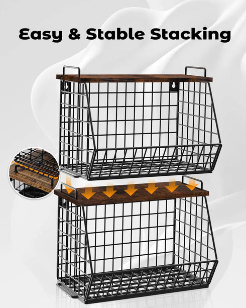 2 Pack 13/33 Stackable Extra Large Trash Bag Holder Under Sink, Wall Mounted Garbage Bag Dispenser Roll Holder