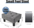 BRIAN & DANY Small Foot Stool, Linen Foot Stools with Legs, Stable Small Footstool for Living Room, Grey