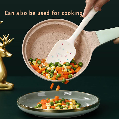 SiXi Silicone Spoon Shovel, Heat Resistant One Piece Design, Nonstick Spoon for Baking Mixing Tool, Kitchen Gadgets
