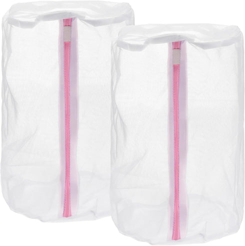 uxcell 2Pcs Shoes Washing Bag - 8.7 x 13 Inch Cylinder Fine Mesh Laundry Bags for Washing Machine
