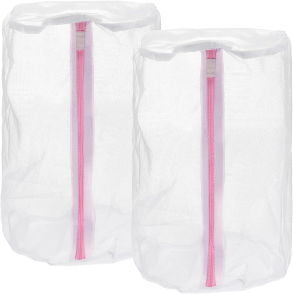 uxcell 2Pcs Shoes Washing Bag - 8.7 x 13 Inch Cylinder Fine Mesh Laundry Bags for Washing Machine