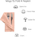 Encasa Cotton Cloth Napkins | Set of 12 | Peach Solid Color | Size 17"x17" | Machine Washable