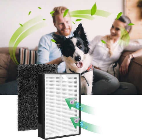 H126 Replacement HEPA Filter, Compatible with Levoit LV-H126, Includes 2 HEPA Filters and 8 Activated Carbon
