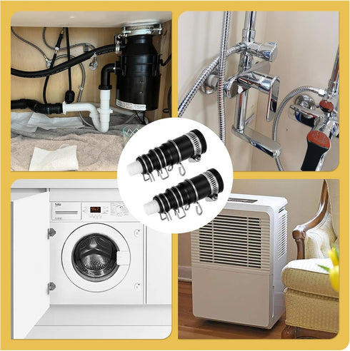 2 Set Dishwasher Connector Kit - Drain Hose Adapter with Inlet Connector, Hose Clamp, Compatible with InSinkErator