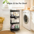 Pipishell Slim Storage Cart with Wheels, Bathroom Organizer for Small Spaces, Rolling Cart for Bathroom, Black