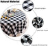 Buffalo Plaid Round Tablecloth, Checkered Cotton Linen Table Cover for Kitchen Dining Room, 48 Inch