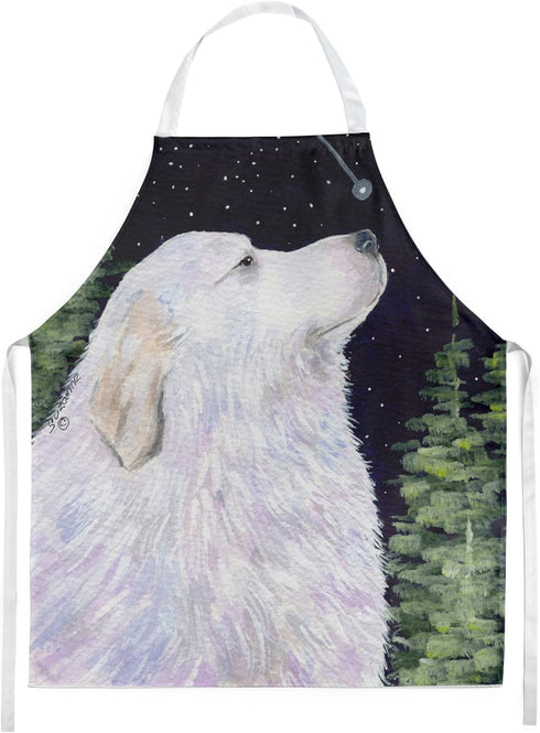 Caroline's Treasures SS8470APRON Starry Night Great Pyrenees Apron, Large, Unisex, Multicolor, Cooking Kitchen Server