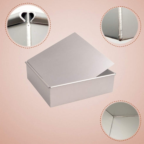 Anodized Aluminum Square Cheesecake Pan, Chiffon Cake Mold Baking Mould with Removable Bottom, 6 Inch x 6 Inch x 3 Inch