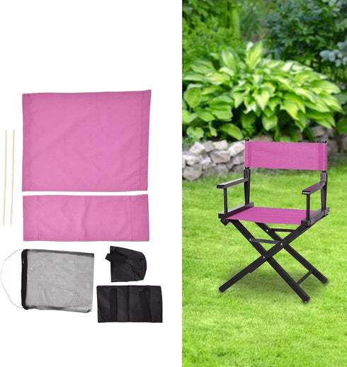 Director Chair Cover Durable Wear Resistant Stable Canvas Chair Seat for Office Rose Red by Pokerty9