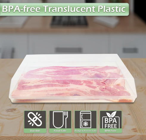 Home-X Bacon Saver - Plastic Airtight Bacon Container - BPA-Free, Dishwasher Safe, Leak-proof Bacon Storage Container