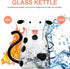 1 Set Glass Carafe Pitcher with Glass Mug Cute Cow Glass Tea Pitcher Kettle Milk Jug Night Water Carafe for Midnight Drink Home Office Hotel 550ml by Zerodeko