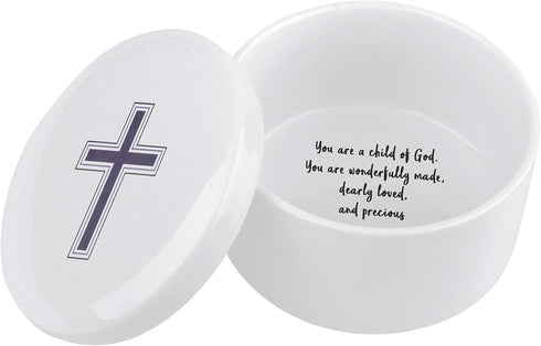 Keepsake First Communion Jewelry for Boys & Girls, Baptism Ceramic Box, Godparent Gift, Christening & Baby Shower