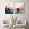 Bankrenart Nature Landscape Wall Art Prints: Mountain Sun Lake Artwork for Living Room Unframed 16x24 Inch