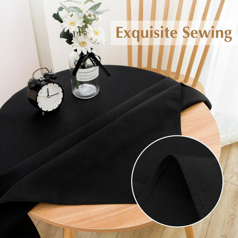 2 Pack 36X36 Inch Small Square Table Cloth Black Washable Fabric Tablecloth Polyester Solid Table Cover for Night Stand