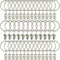 40 Pack Curtain Rings with Clips, Drapery Clips with Rings, Matte Silver, Fits up to 1 in Curtain Rod, 1.26 in Diameter