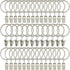 40 Pack Curtain Rings with Clips, Drapery Clips with Rings, Matte Silver, Fits up to 1 in Curtain Rod, 1.26 in Diameter