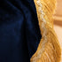 F-CHU Thickset 60x70-Inch Luxury Blue Tablecloth Velvet Tablecloth with Beautiful Gold Tassels Vintage Table Cloth