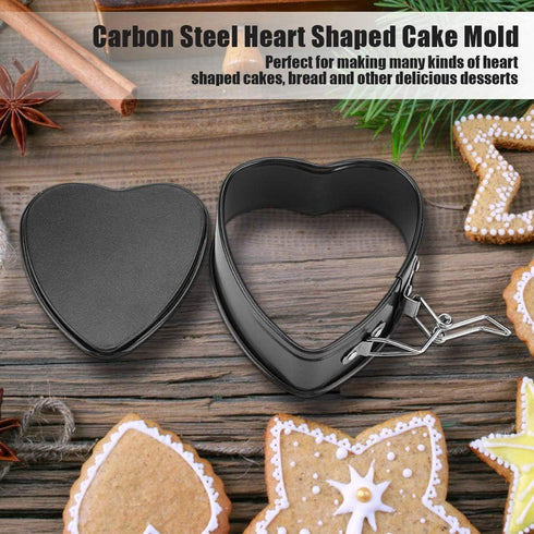 Cake mould,Non Stick Heart Springform Pan,Non-stick Cheesecake Heart Shaped Cake Pans DIY Heart Baking moulds,Carbon Steel Springform Pan Cake Mould Cheesecake Quiches Bakeware