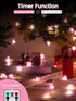 8 10ft 30 Cherry Blossom Flower String Lights for Bedroom, Pink Fairy Lights Battery Operated with Remote & Modes