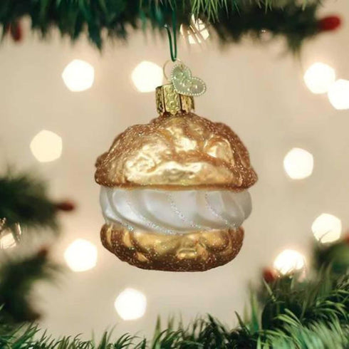 Old World Christmas Cream Puff Blown Glass 2020 Unique Ornaments for Christmas Tree Decorations