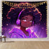 SARA NELL Tapestry, Black Girl Love Music Wall Hanging, Hippie Art Throw Tablecloth 50X60 Inches for Bedroom