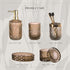 6PCS Set (6pcs EMPO Bathroom Clear Glass Accessories (Lotion Soap Dispenser, Soap Dish, Toothbrush Holder, Tumbler