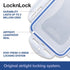 LOCK & LOCK Easy Essentials Food Storage Containers, BPA Free, 54 Ounce, Clear