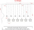 Star Curtain Lights for Bedroom - 9ft Plug-in 138 LED Fairy Twinkle Lights with Remote & 12 Star Drops